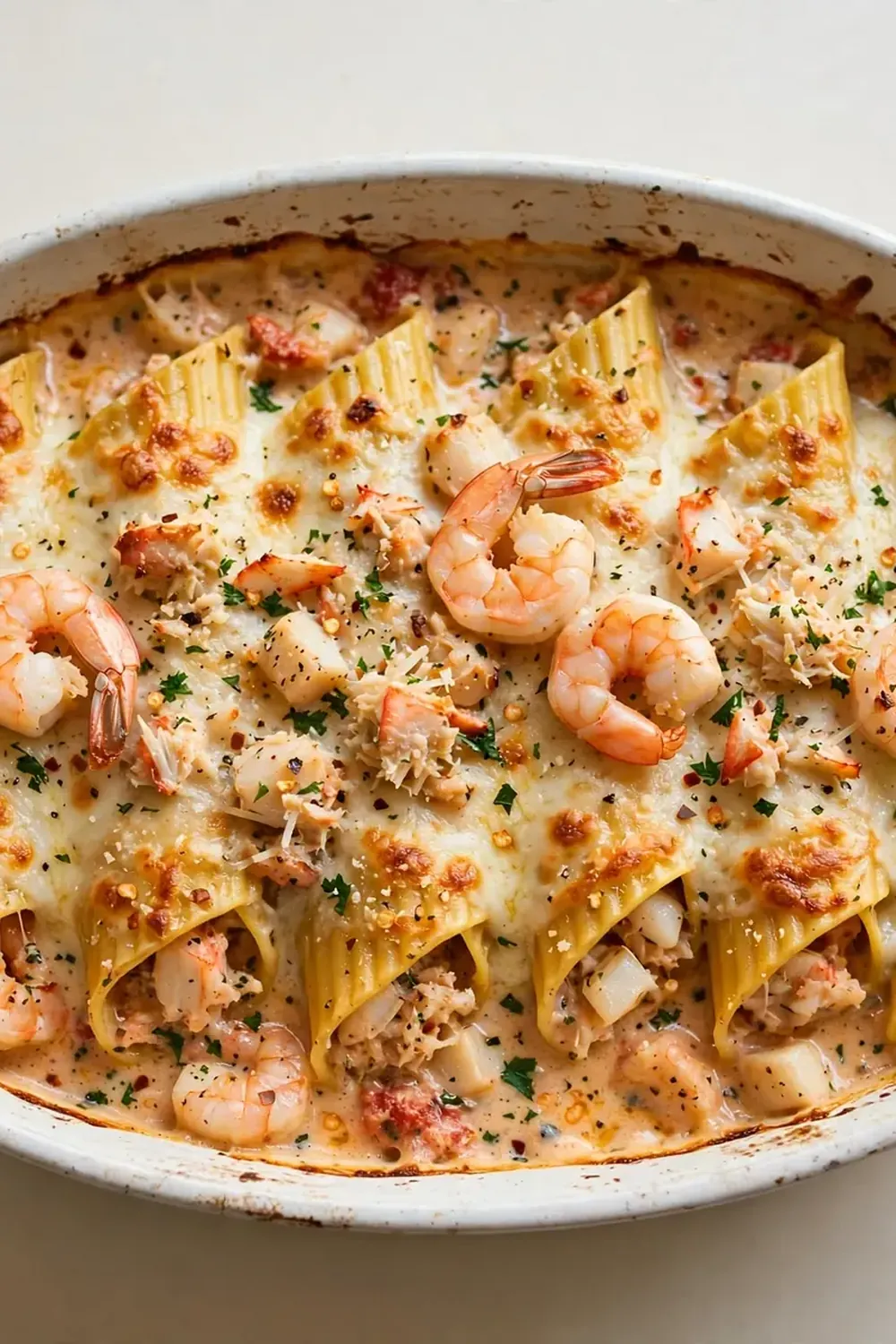 Seafood Manicotti Bake