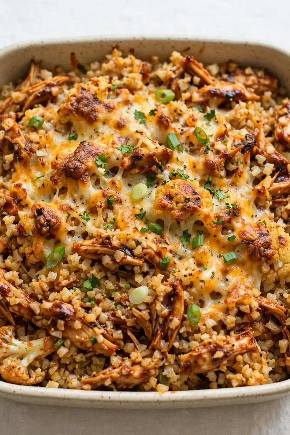 BBQ Chicken and Cauliflower Rice Casserole