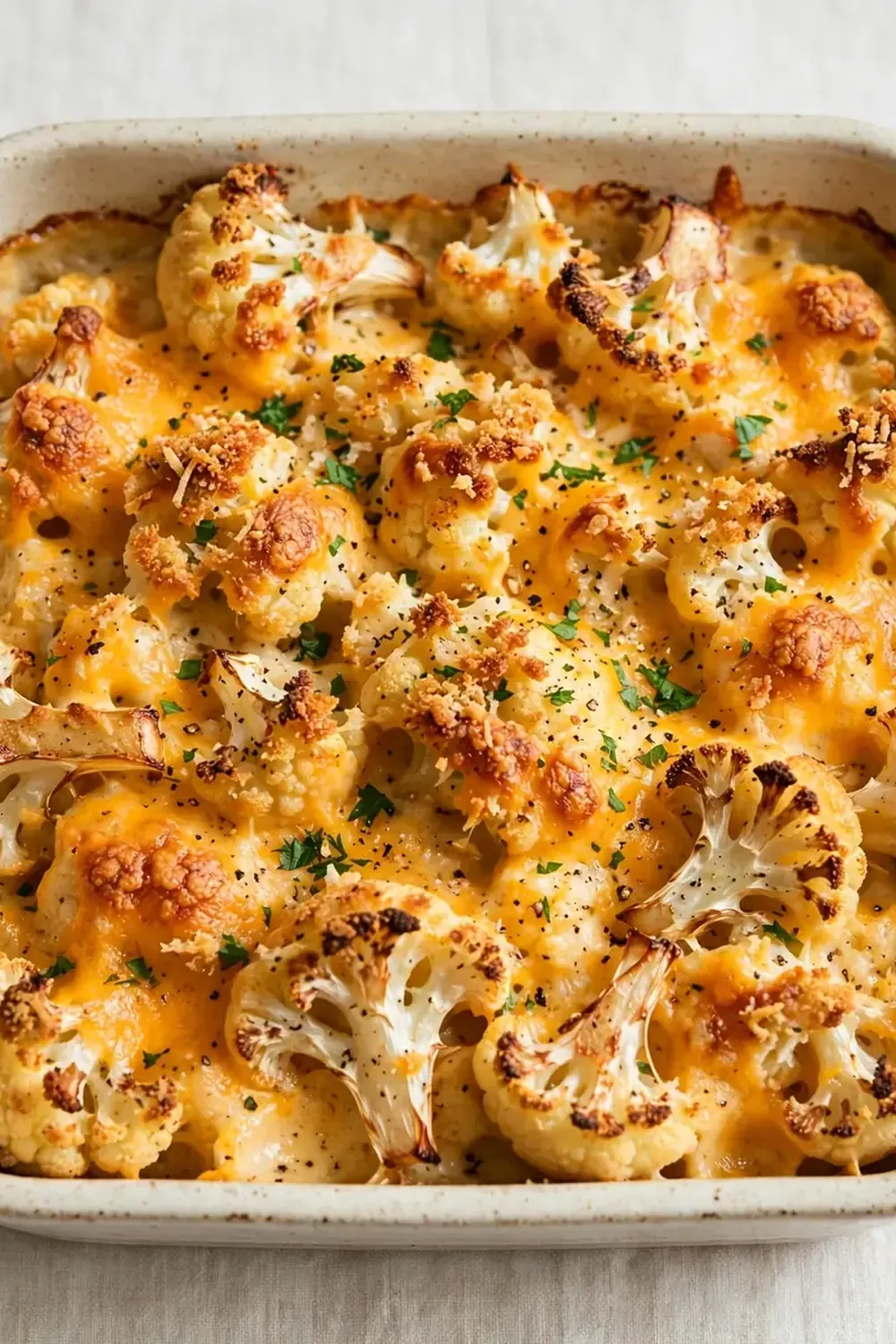 Roasted Cauliflower and Cheddar Bake