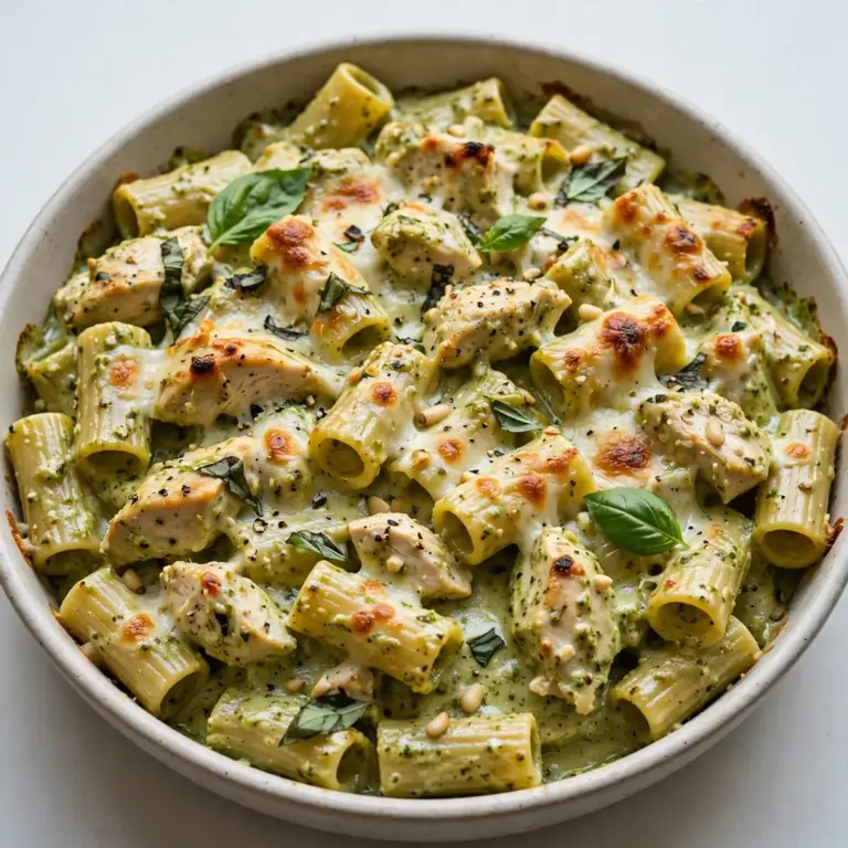 Budget Cremige Pesto-Hähnchen-Baked Pasta Batch