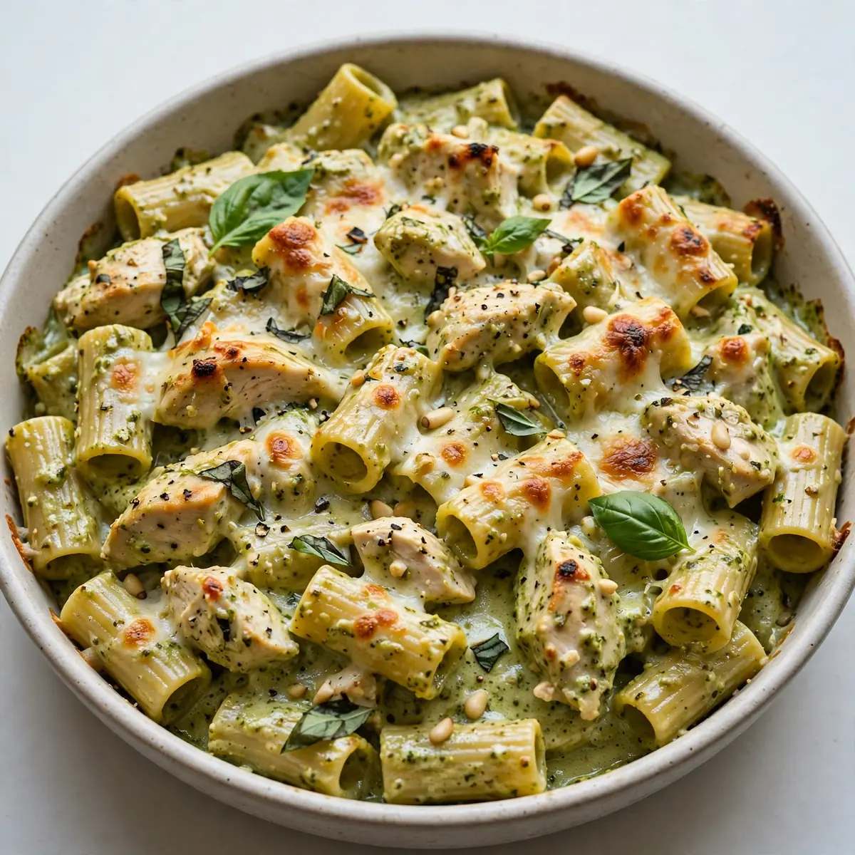 Budget Cremige Pesto-Hähnchen-Baked Pasta Batch