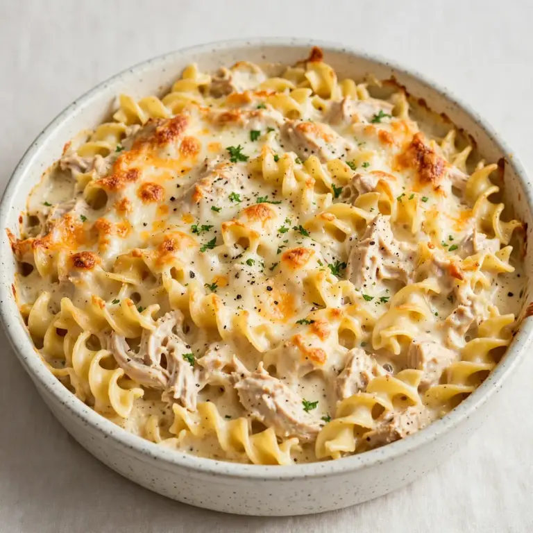 Budget Cremiger Chicken Noodle Bake