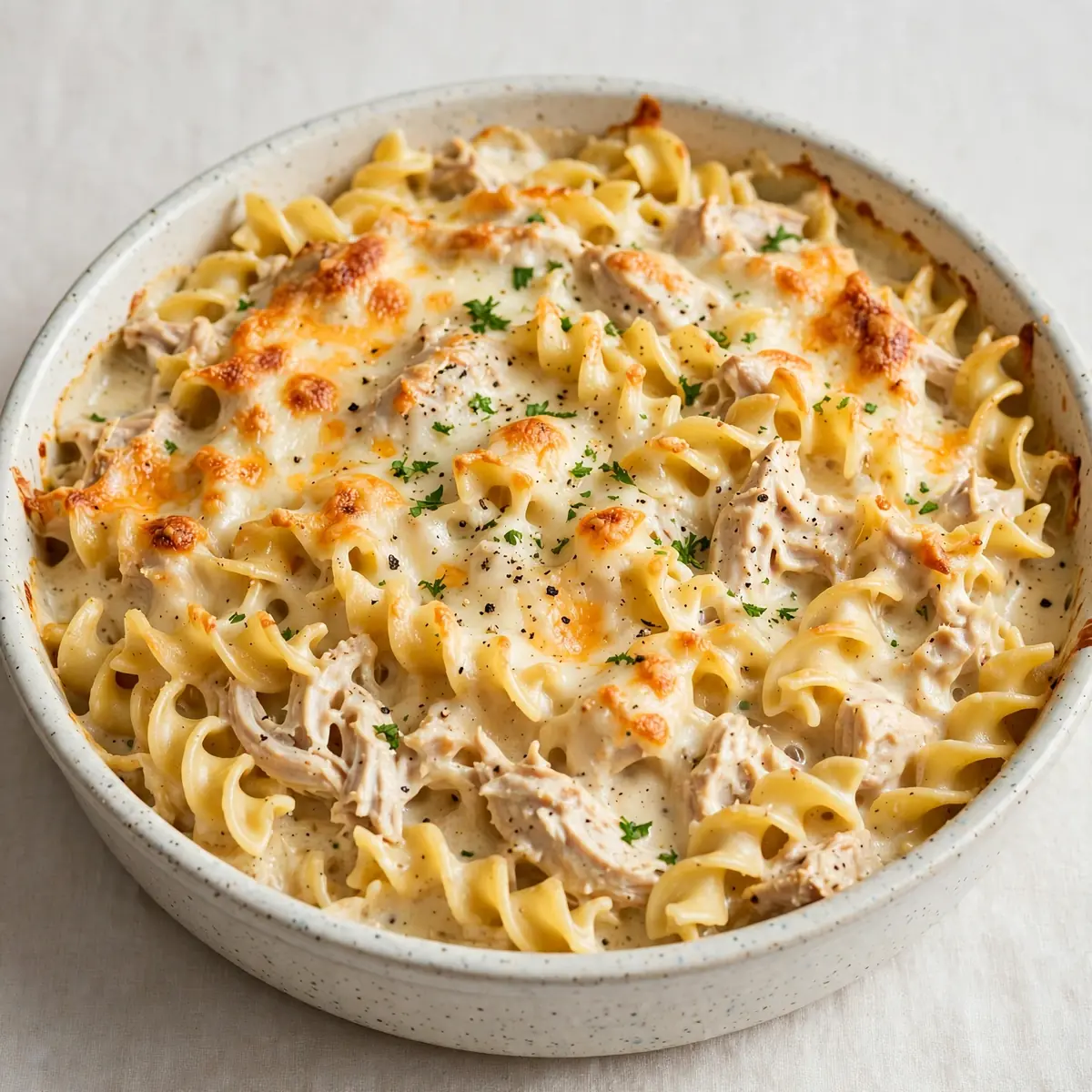Budget Cremiger Chicken Noodle Bake