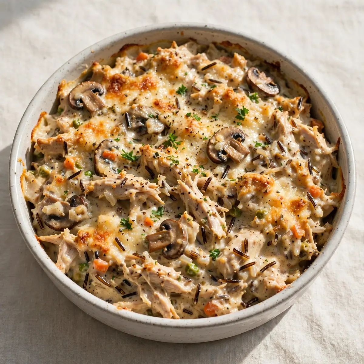 Budget Cremiges Hähnchen-Wildreis-Casserole Für Meal Prep