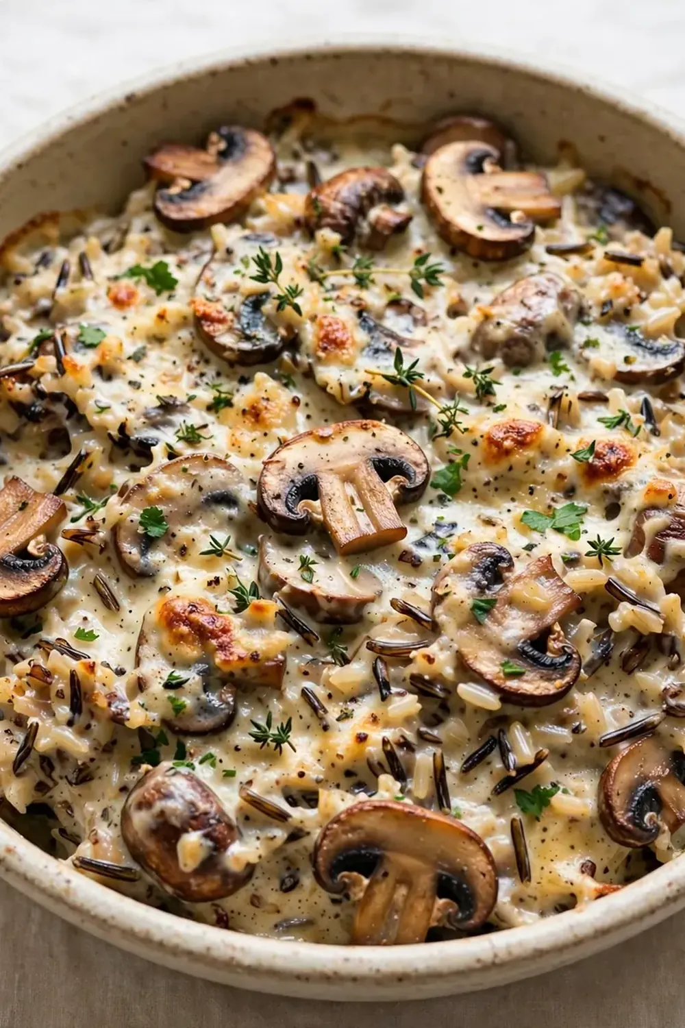 Creamy Mushroom and Wild Rice Casserole
