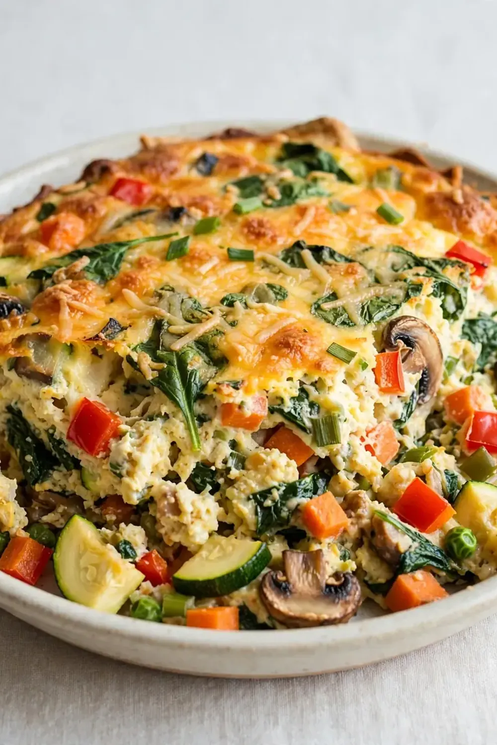 Crustless Quiche Casserole with Mixed Veggies