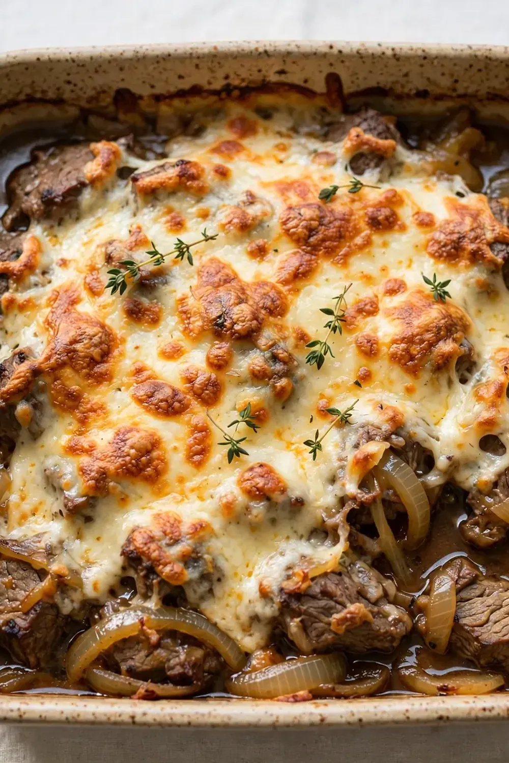 French Onion Beef Casserole (Beef Broth Base)