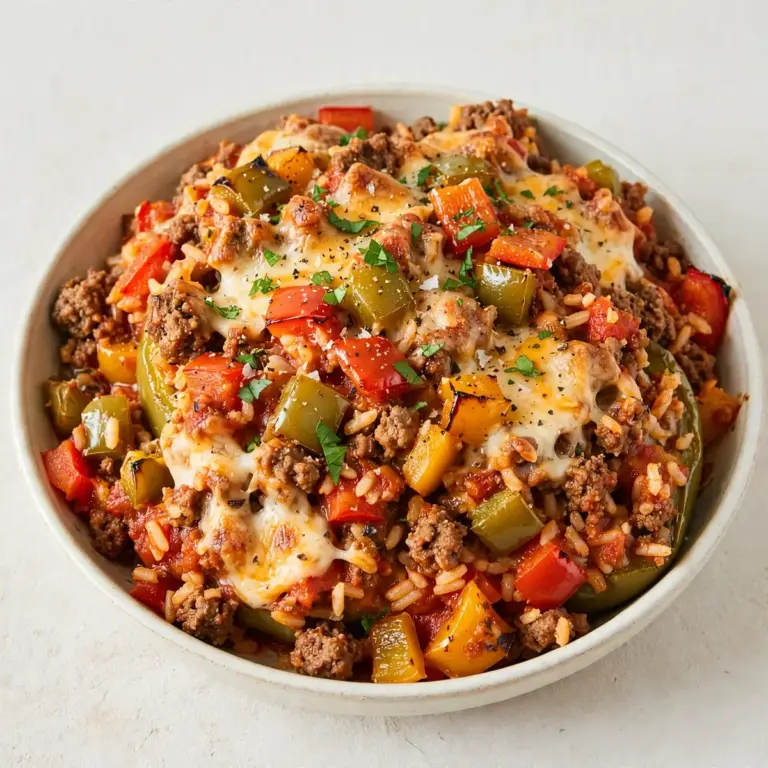 Budget-Friendly Deconstructed Stuffed Pepper Bake
