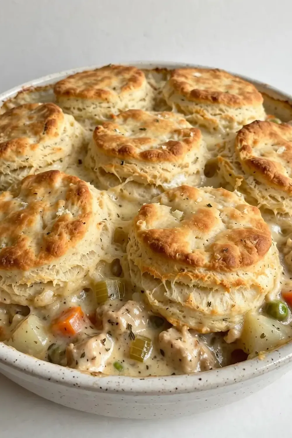 Biscuit-Topped Chicken Pot Pie Casserole