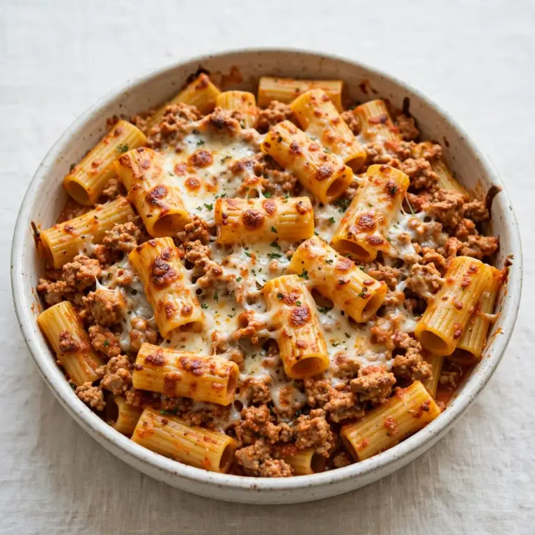 Budget Meal Prep: Gebackene Rigatoni mit Turkey Meat Sauce