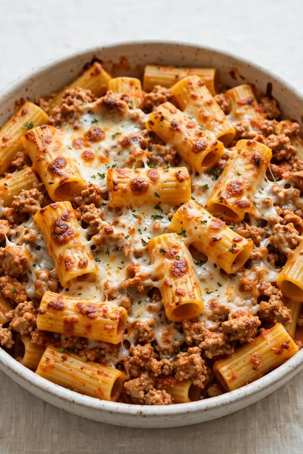 Baked Rigatoni with Turkey Meat Sauce