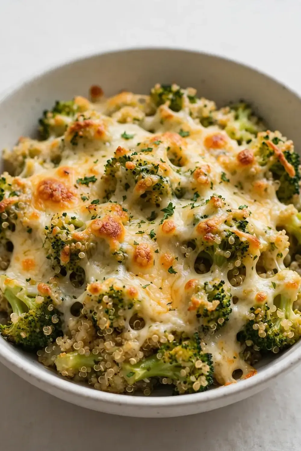 Cheesy Broccoli and Quinoa Bake