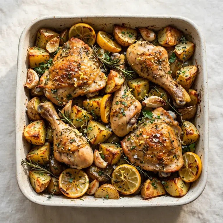 Budget Meal-Prep Zitronen-Kräuter-Hähnchen mit Kartoffeln