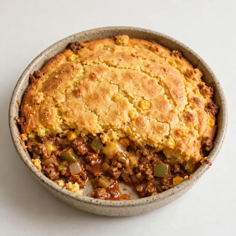 Budget Sloppy Joe Cornbread Casserole für Meal Prep