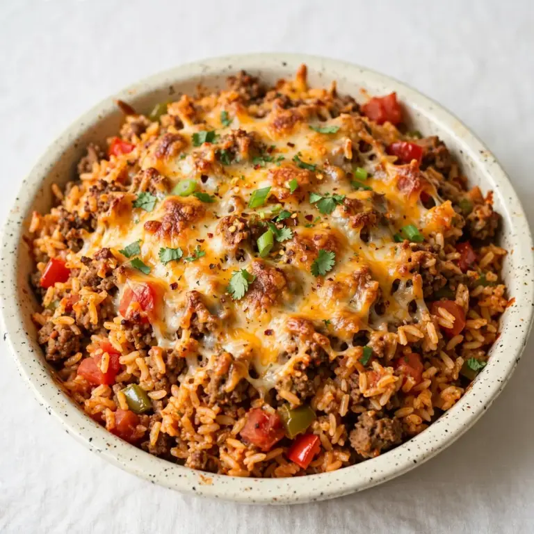 Budget Spanischer Reis-Hackfleisch-Auflauf fürs Meal Prep