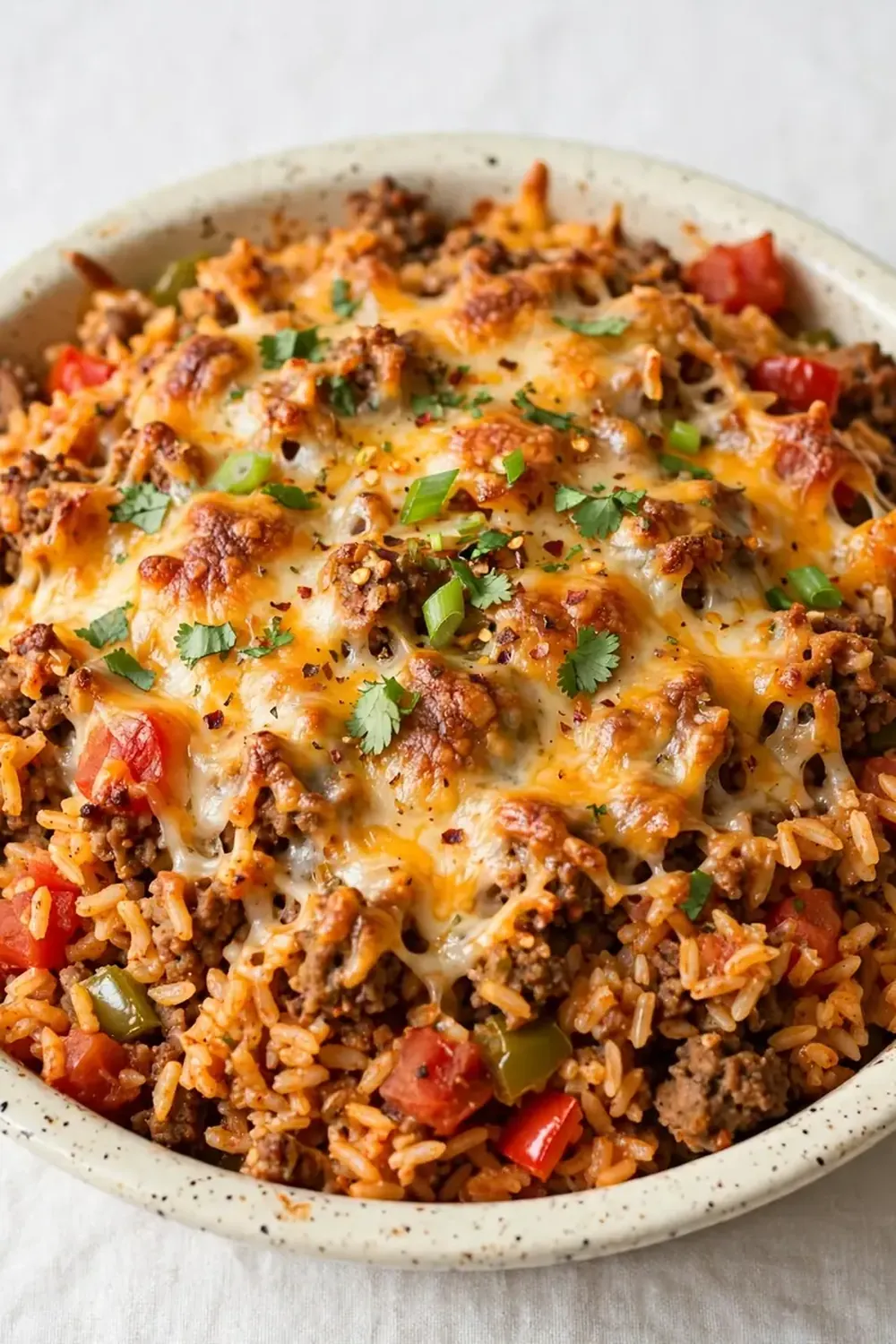 Spanish Rice and Ground Beef Bake