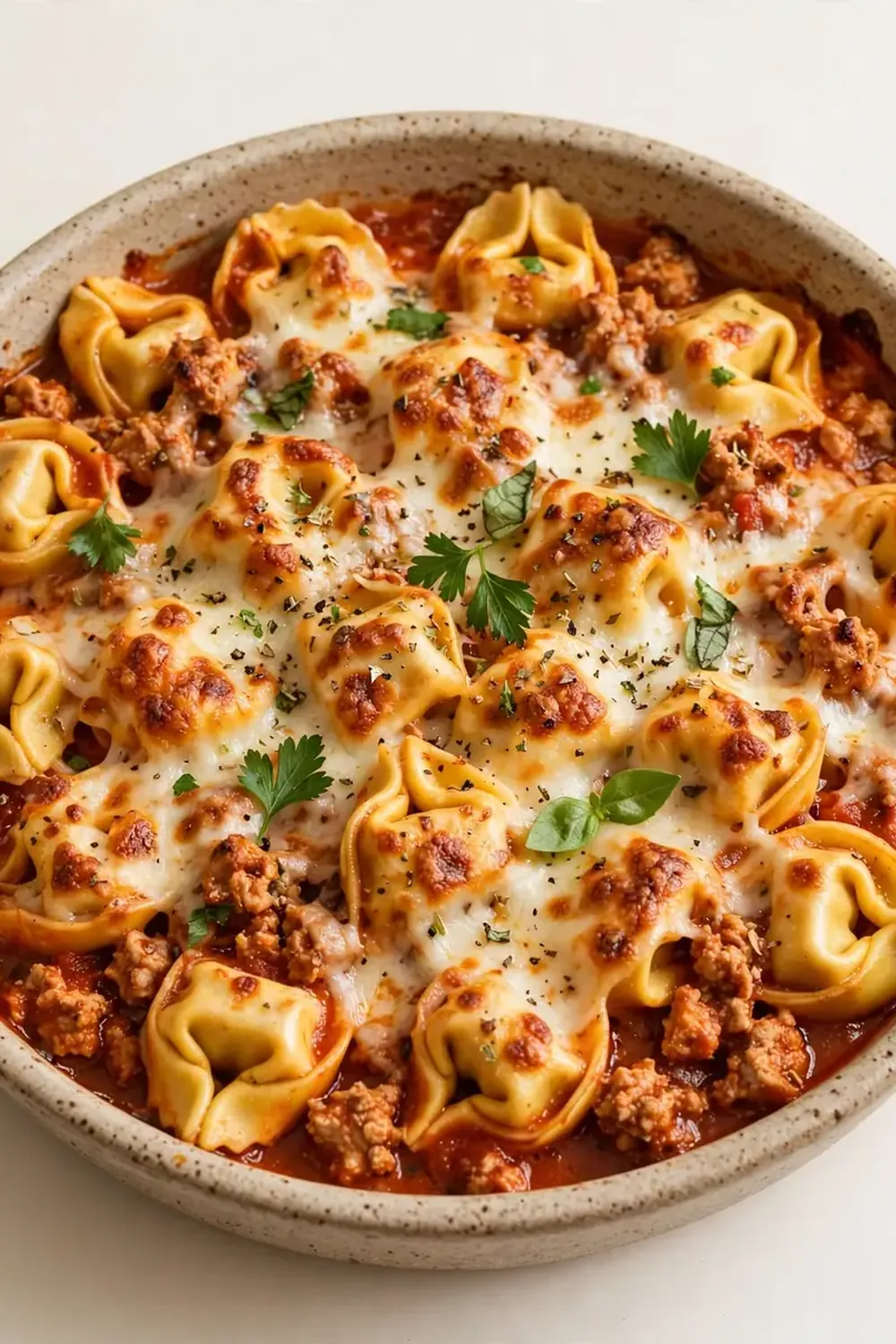 Baked Cheese Tortellini with Ground Turkey