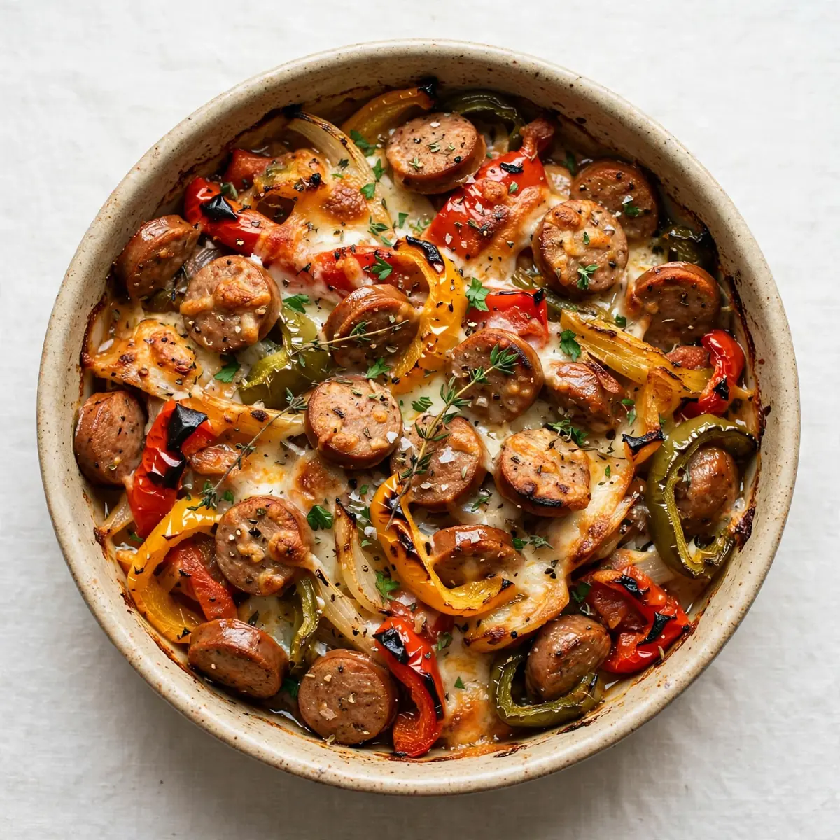 Budget Truthahn-Wurst-Paprika-Auflauf fürs Meal Prep