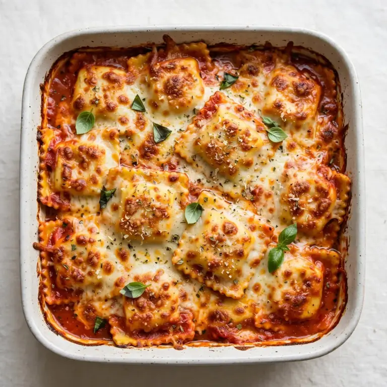 Budgetfreundliche Käsige Baked Cheese Ravioli Casserole für Meal Prep