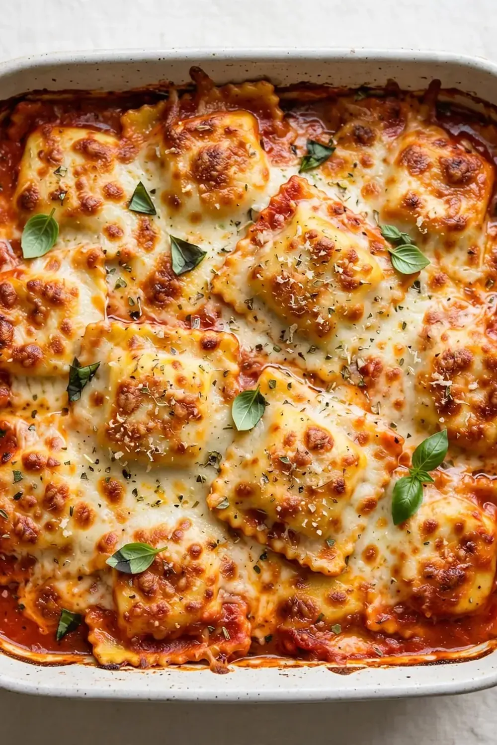 Cheesy Baked Cheese Ravioli Casserole
