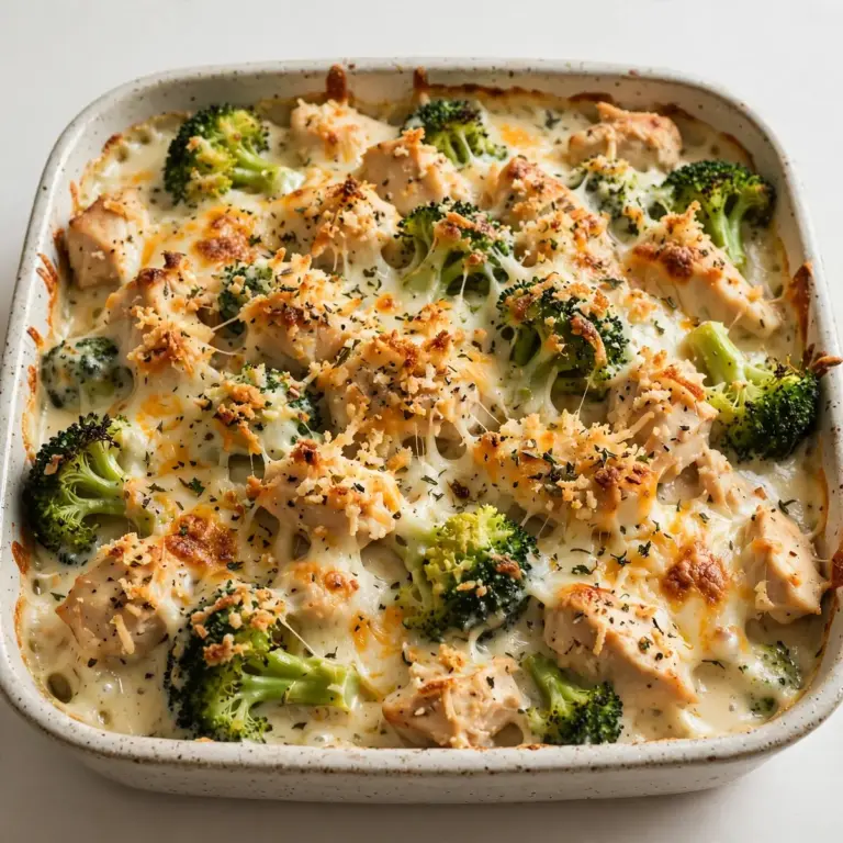 Budgetfreundlicher Käse-Hähnchen-Brokkoli-Auflauf zum Vorkochen