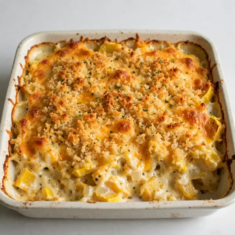 Budgetfreundlicher Südstaaten-Squash-Auflauf für die Meal-Prep