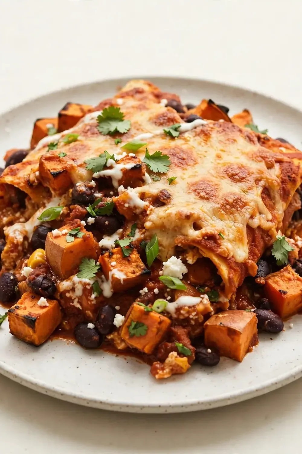 Sweet Potato and Black Bean Enchilada Casserole