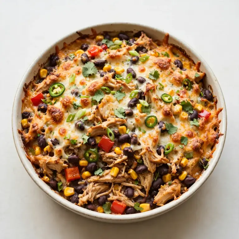 Creamy Südwest Hähnchen-Black-Bean-Auflauf für 2€ pro Portion