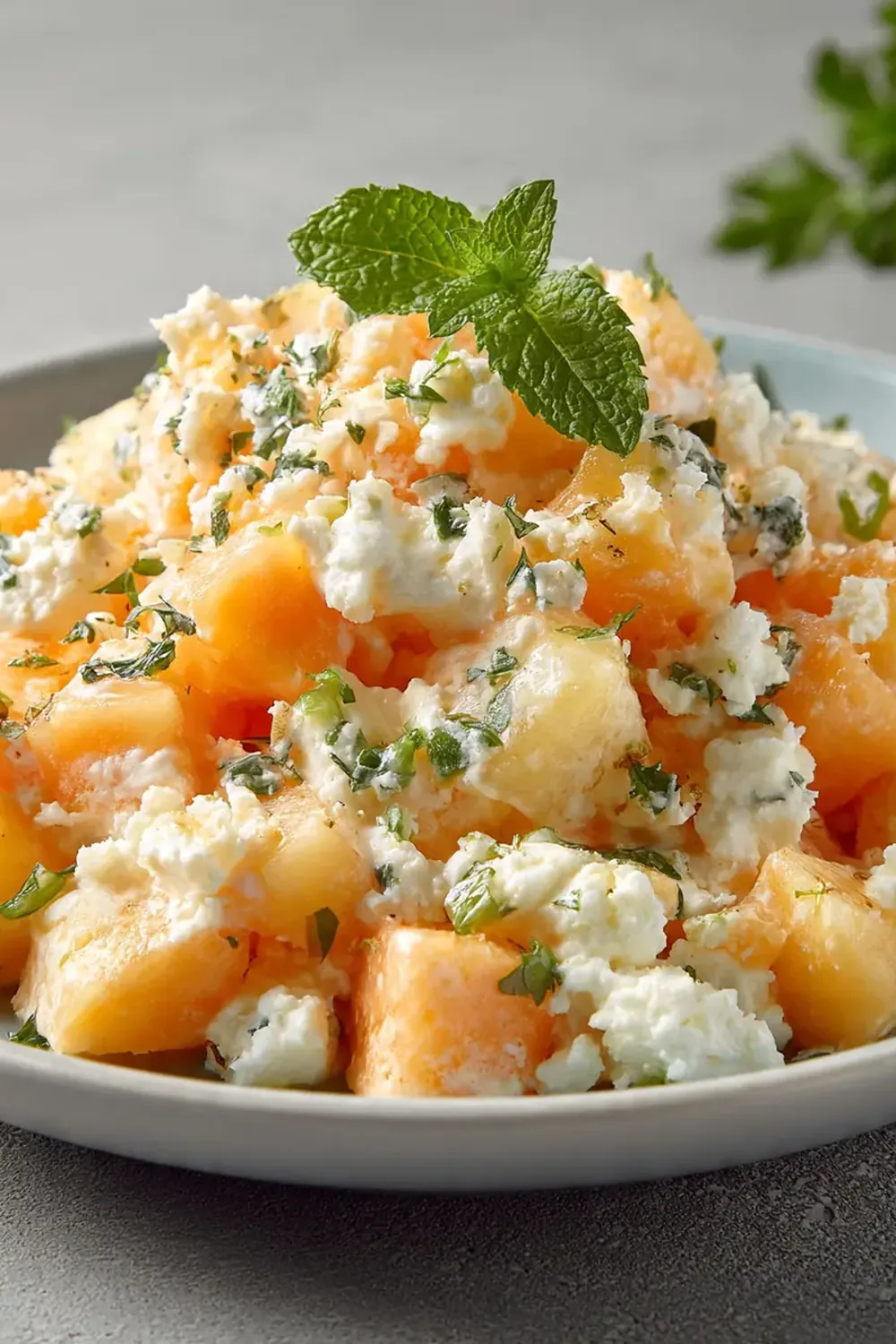 Creamy Melon Feta Salad Recipe