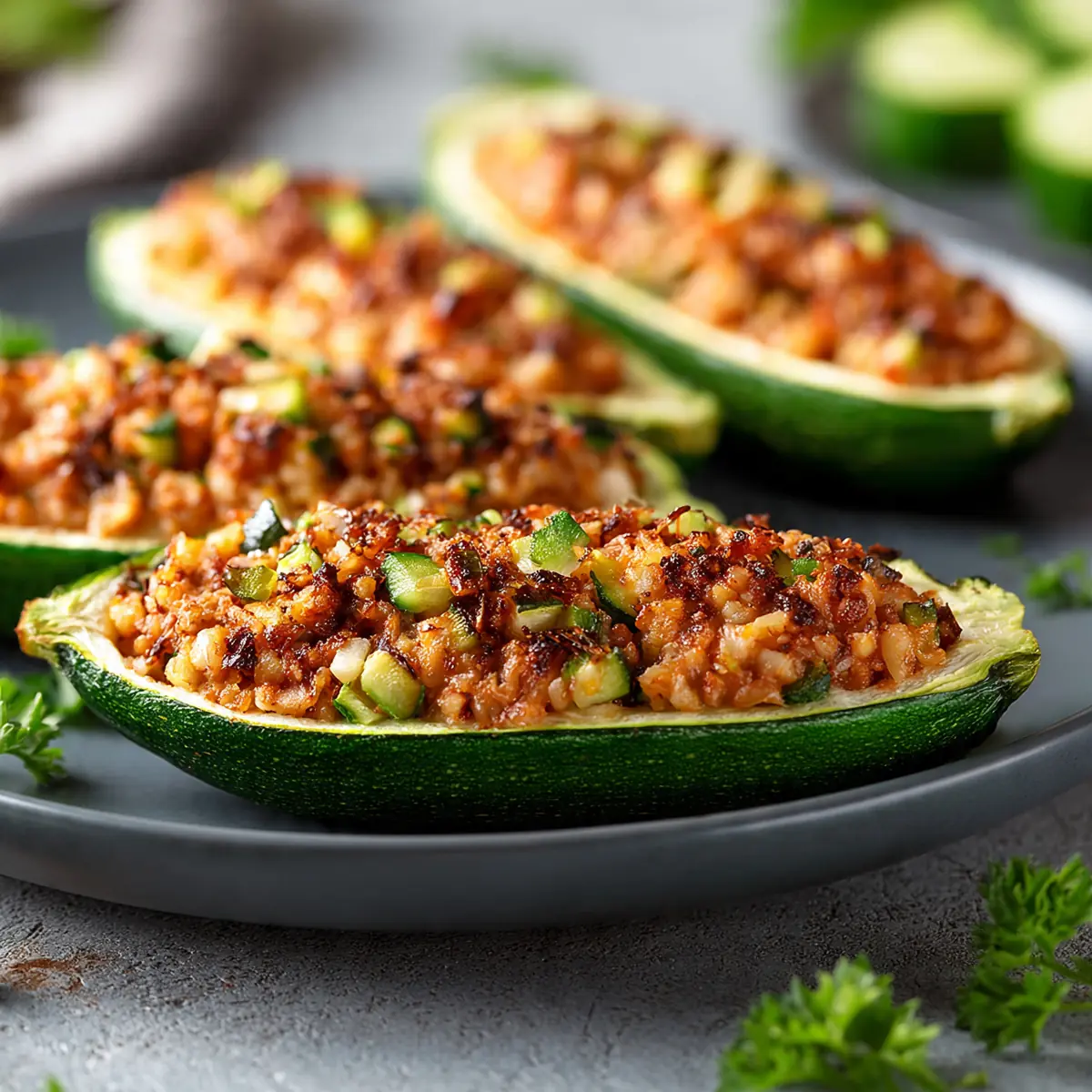 Einfache gefüllte Zucchini