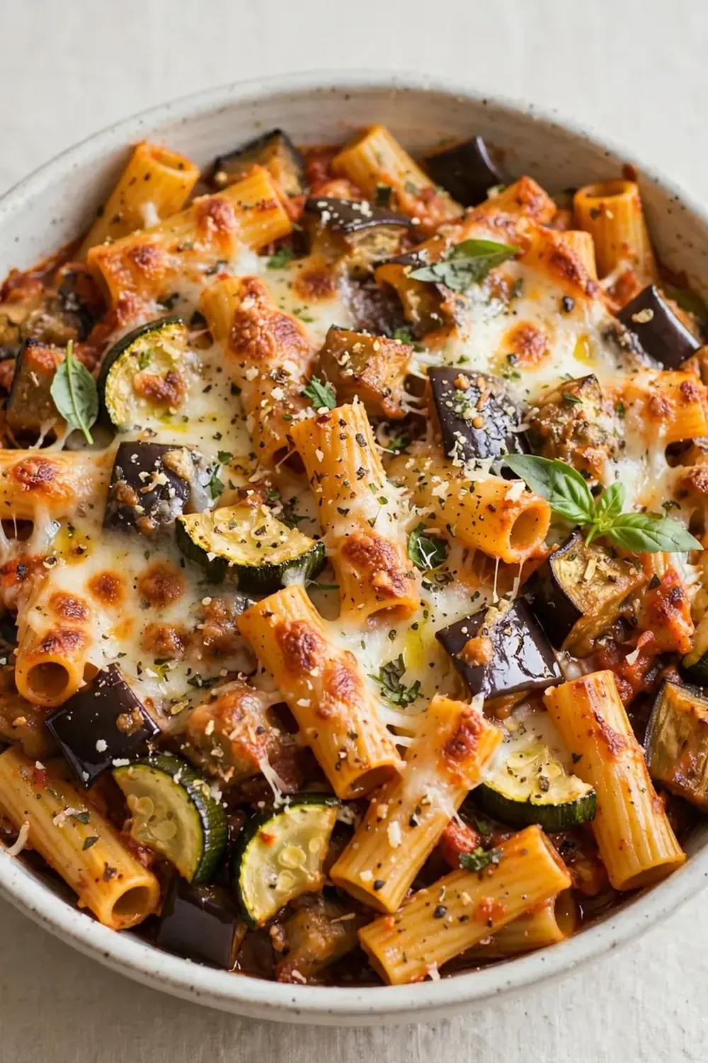 Eggplant and Zucchini Baked Ziti