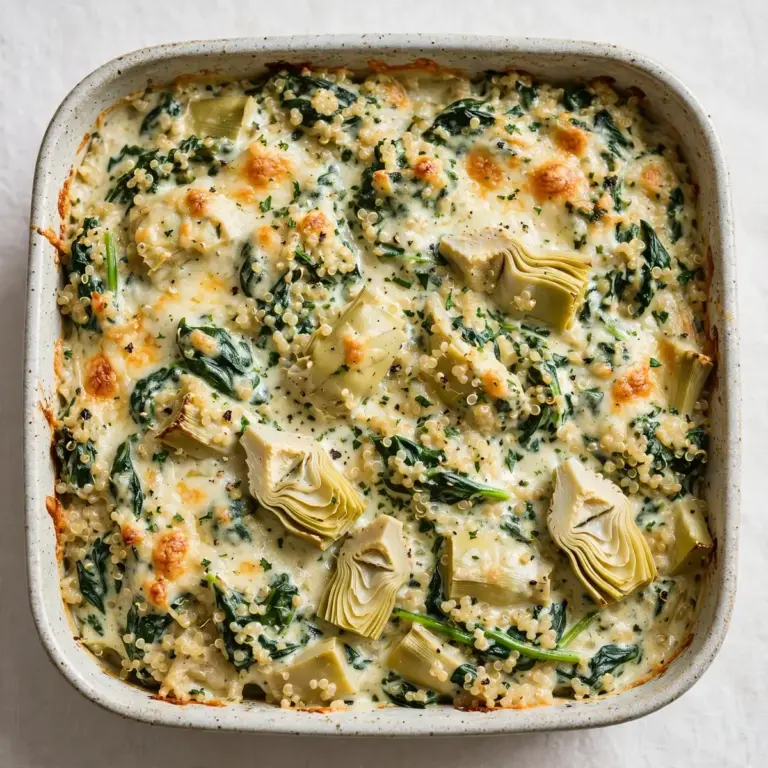 Günstiges Cremiges Spinat-Artischocken-Quinoa-Bake für die Meal Prep Woche
