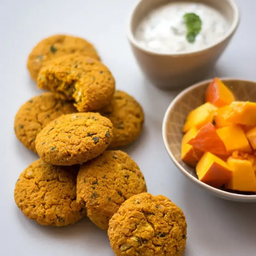 Kürbis-Falafel mit Joghurt-Dip