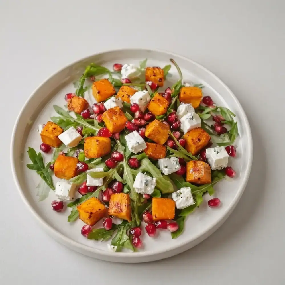 Kürbis-Salat mit Feta und Granatapfel