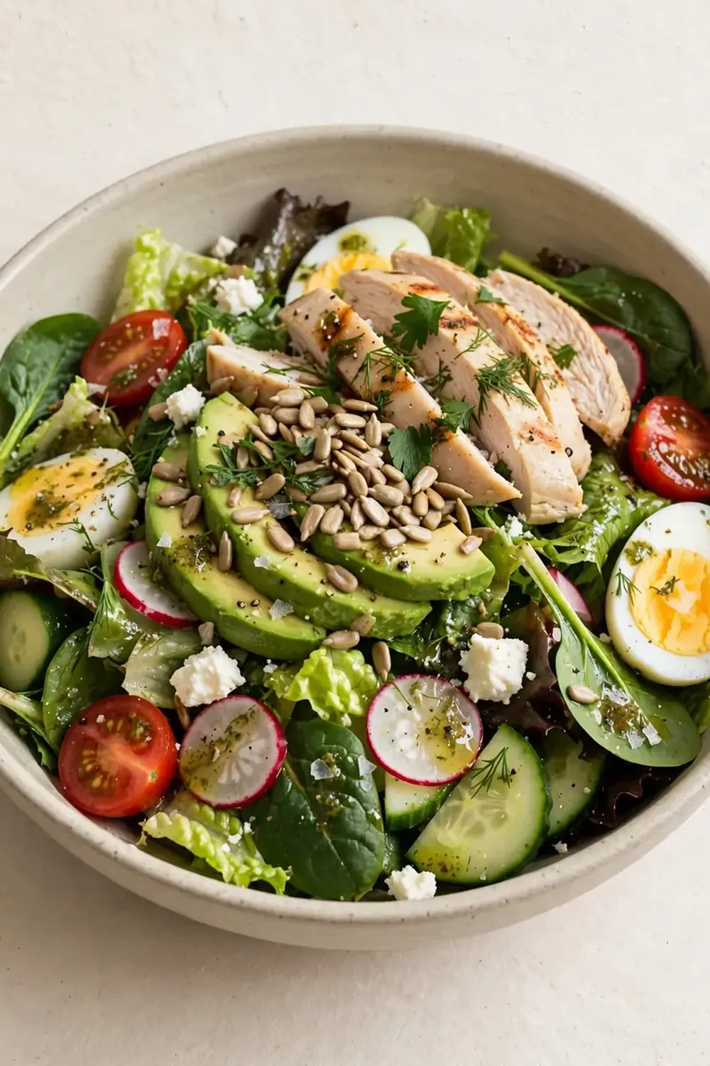 low carb salat mittagessen