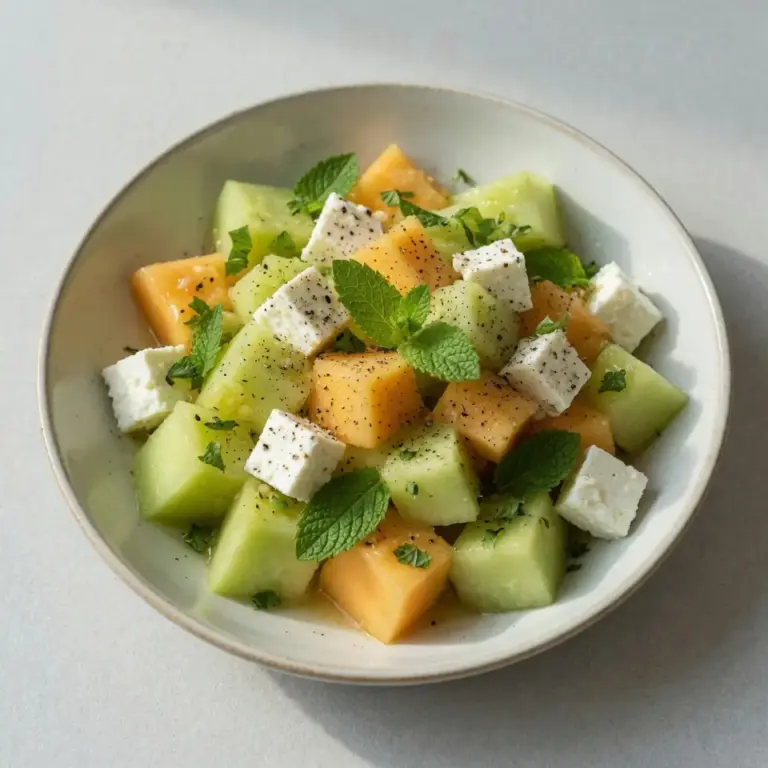 Melonensalat mit Feta und Minze