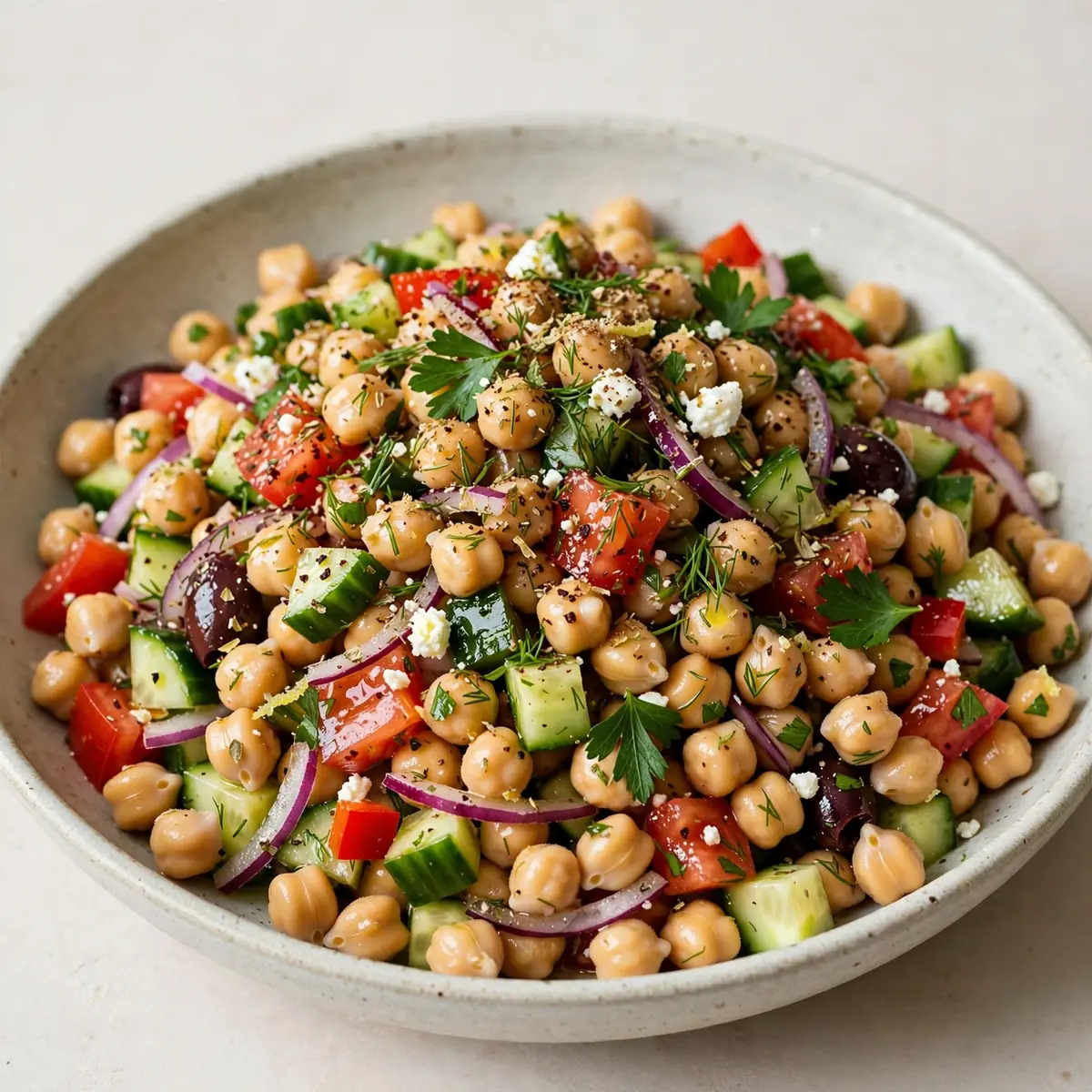 Sonniger Mediterraner Kichererbsen-Salat