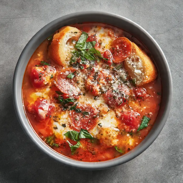 Traditionelle Pizza-Suppe
