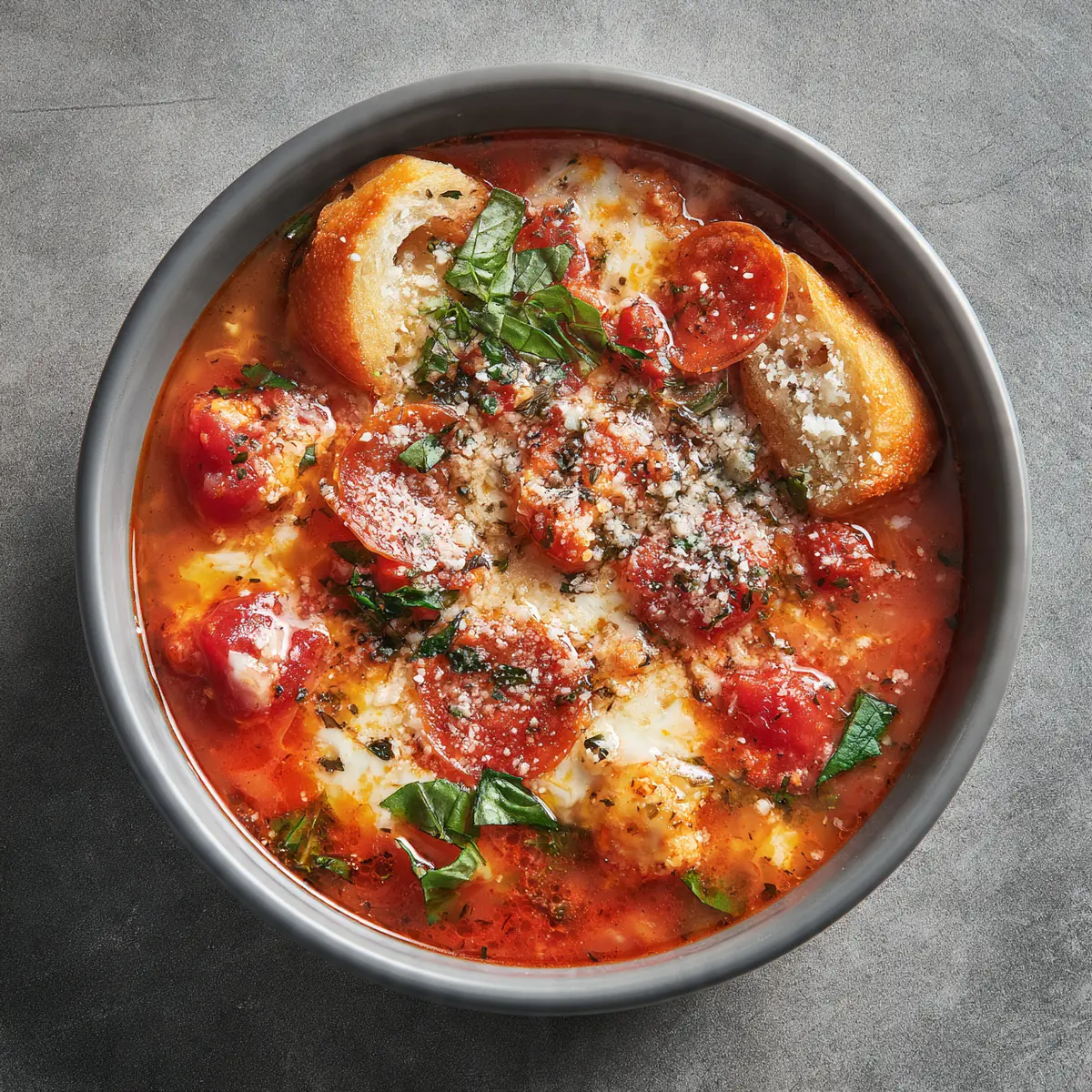 Traditionelle Pizza-Suppe