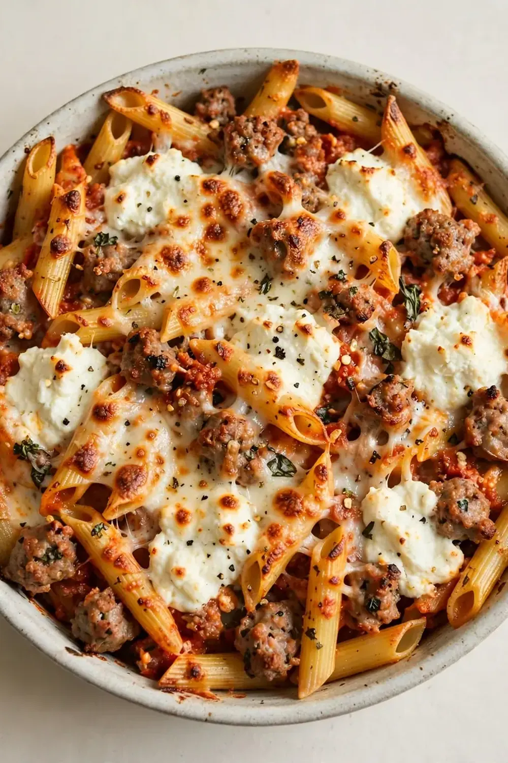 baked penne with sausage and ricotta