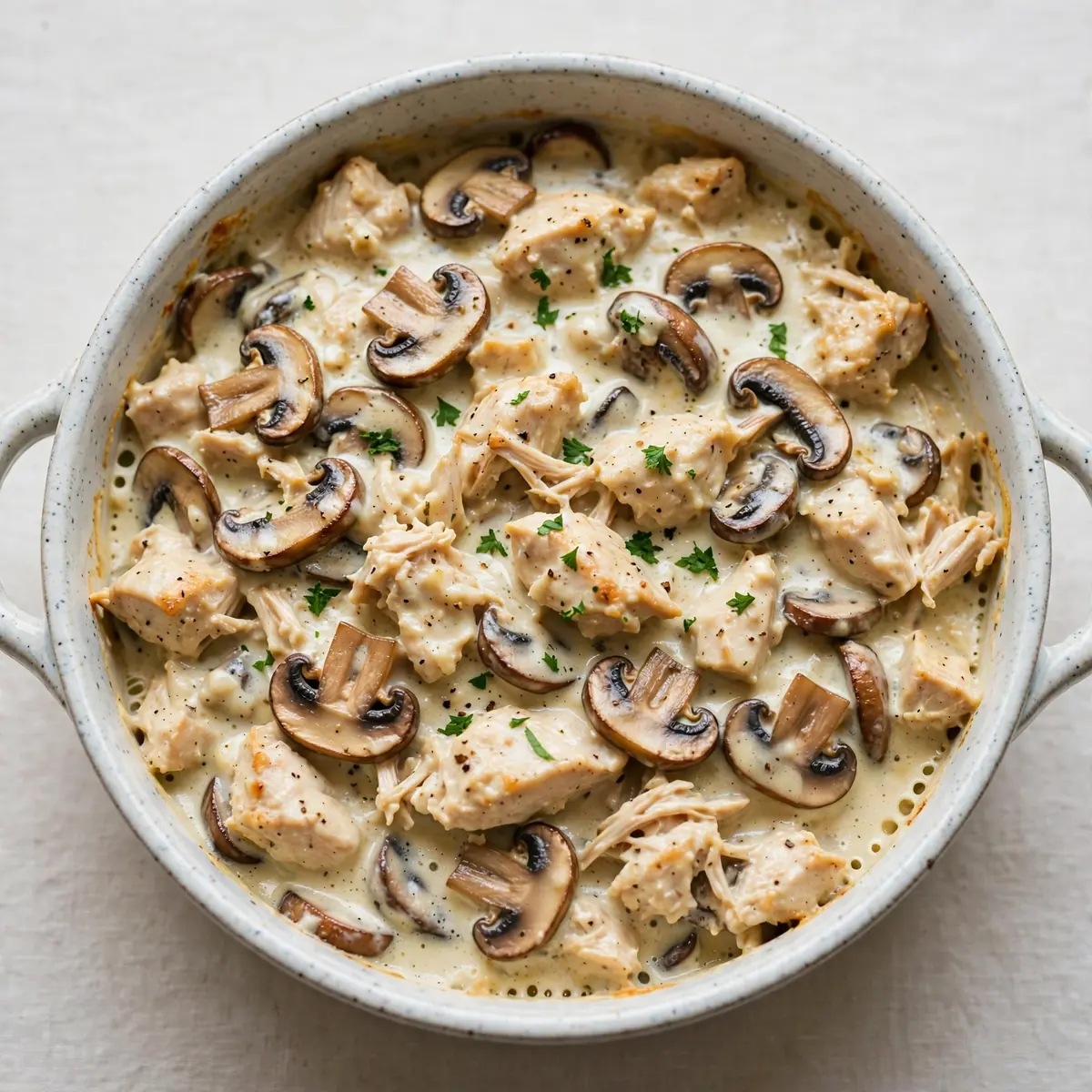 Cremiges Chicken and Mushroom Casserole Schnell Einfach