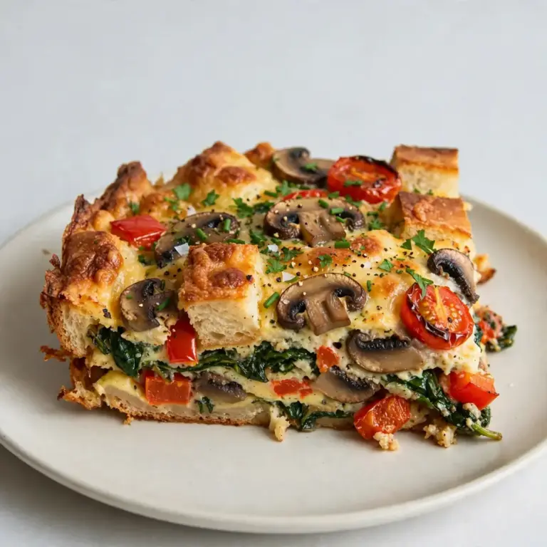 Einfache Vegetarische Breakfast Strata: Schnell & Vorbereitet
