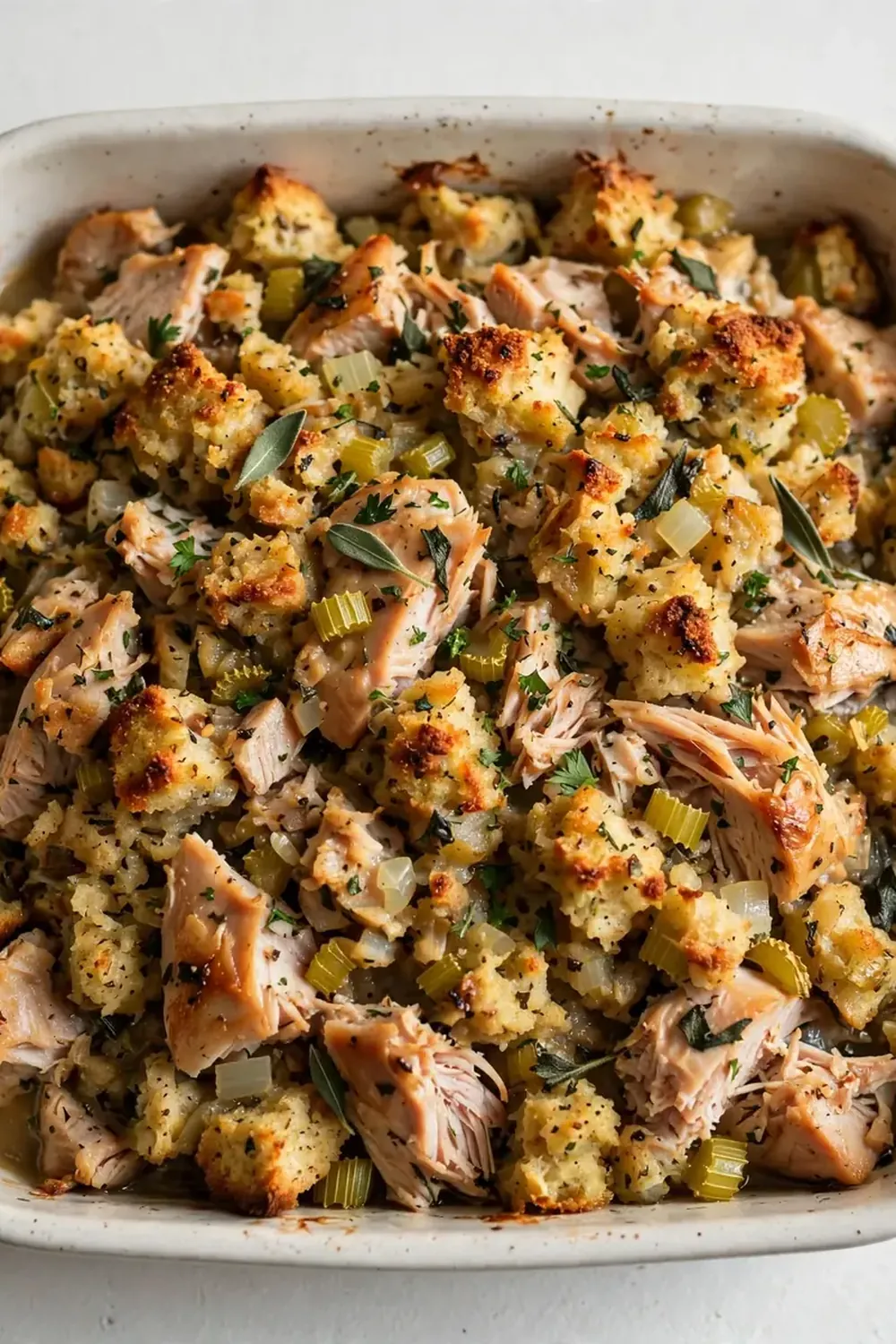 hearty turkey and stuffing bake