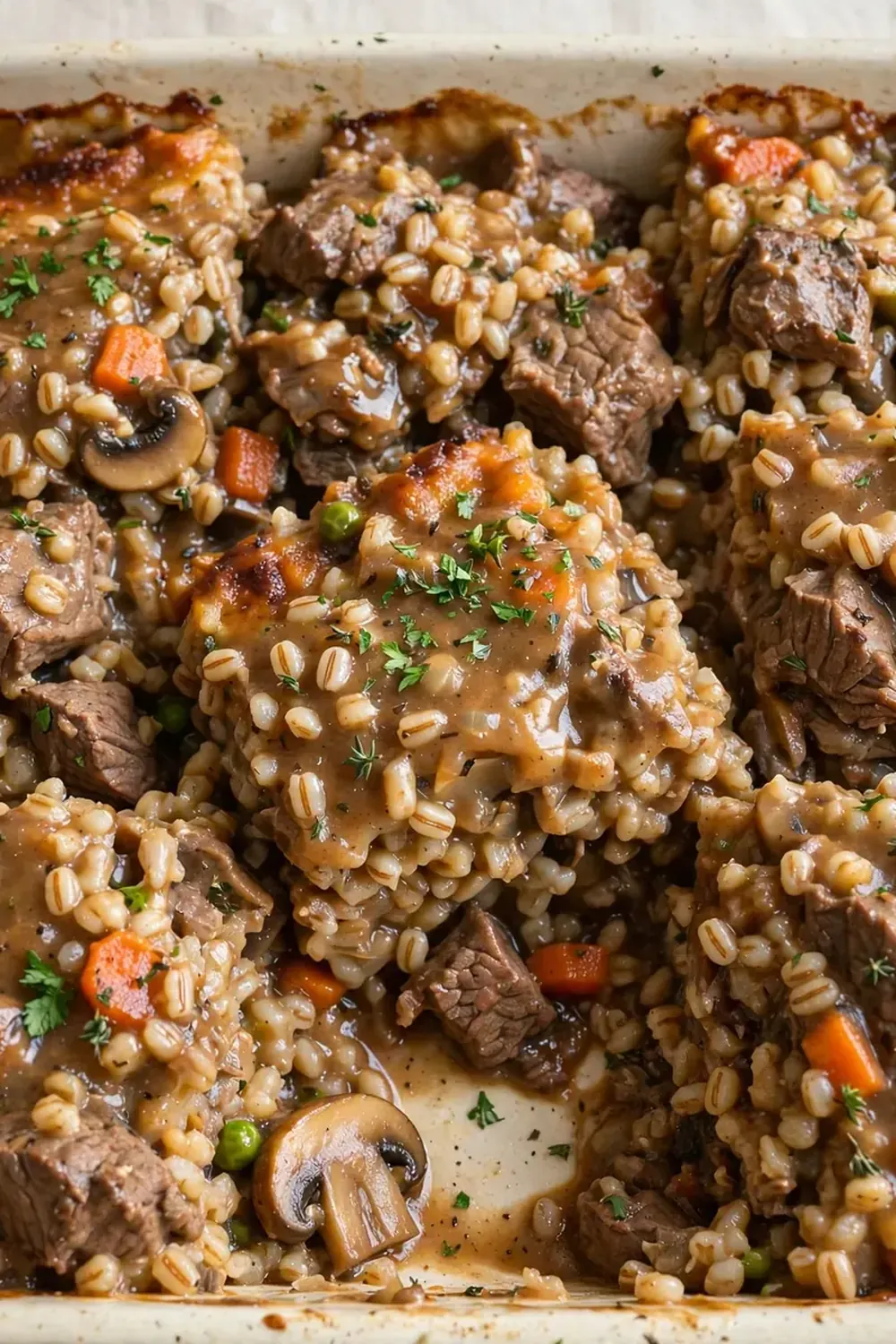 comforting beef and barley casserole