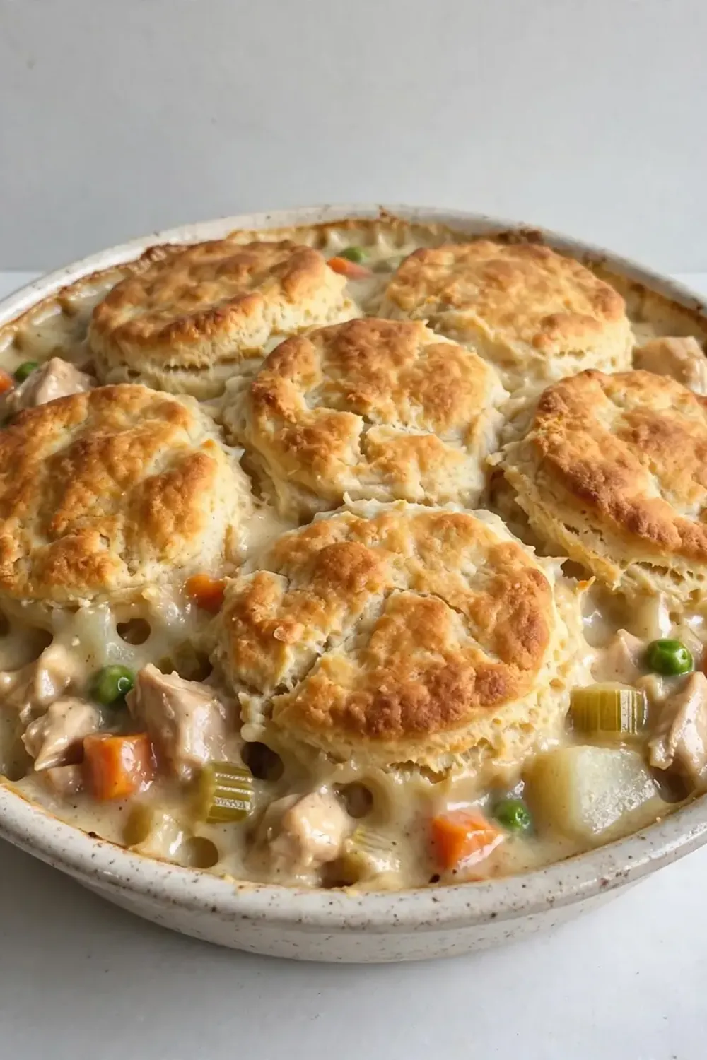 chicken pot pie with biscuit topping