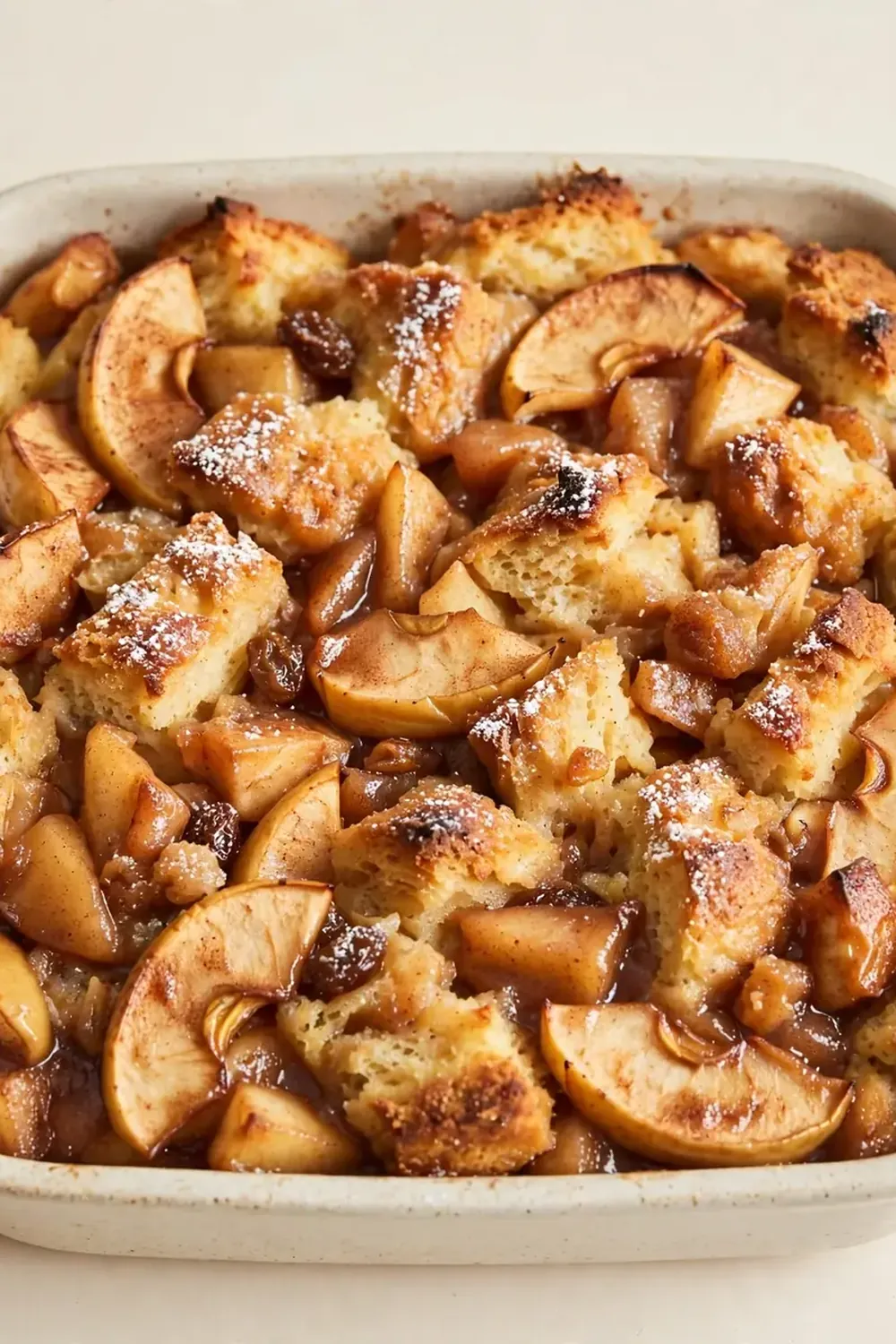 cozy apple bread pudding casserole