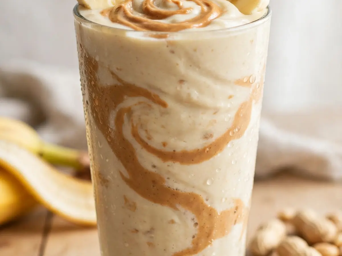 Blitzsmoothie mit Banane und Erdnussbutter