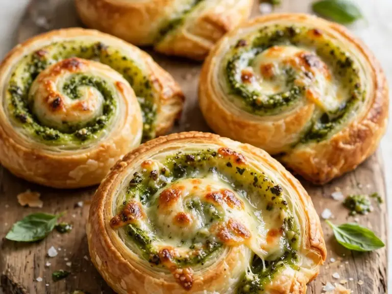 Blätterteig-Schnecken mit Pesto und Käse