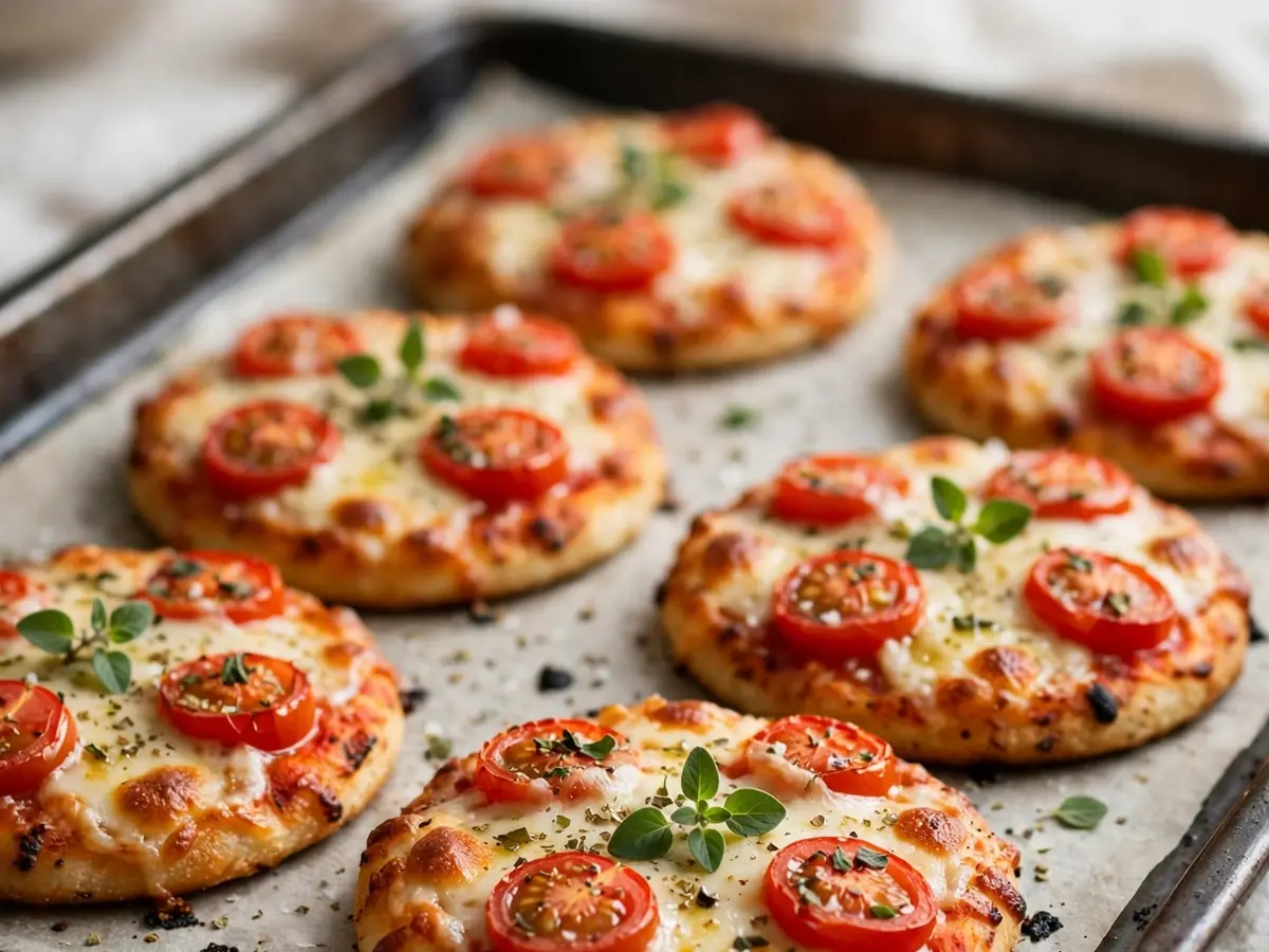 Mini-Pizzen mit Tomate und Oregano