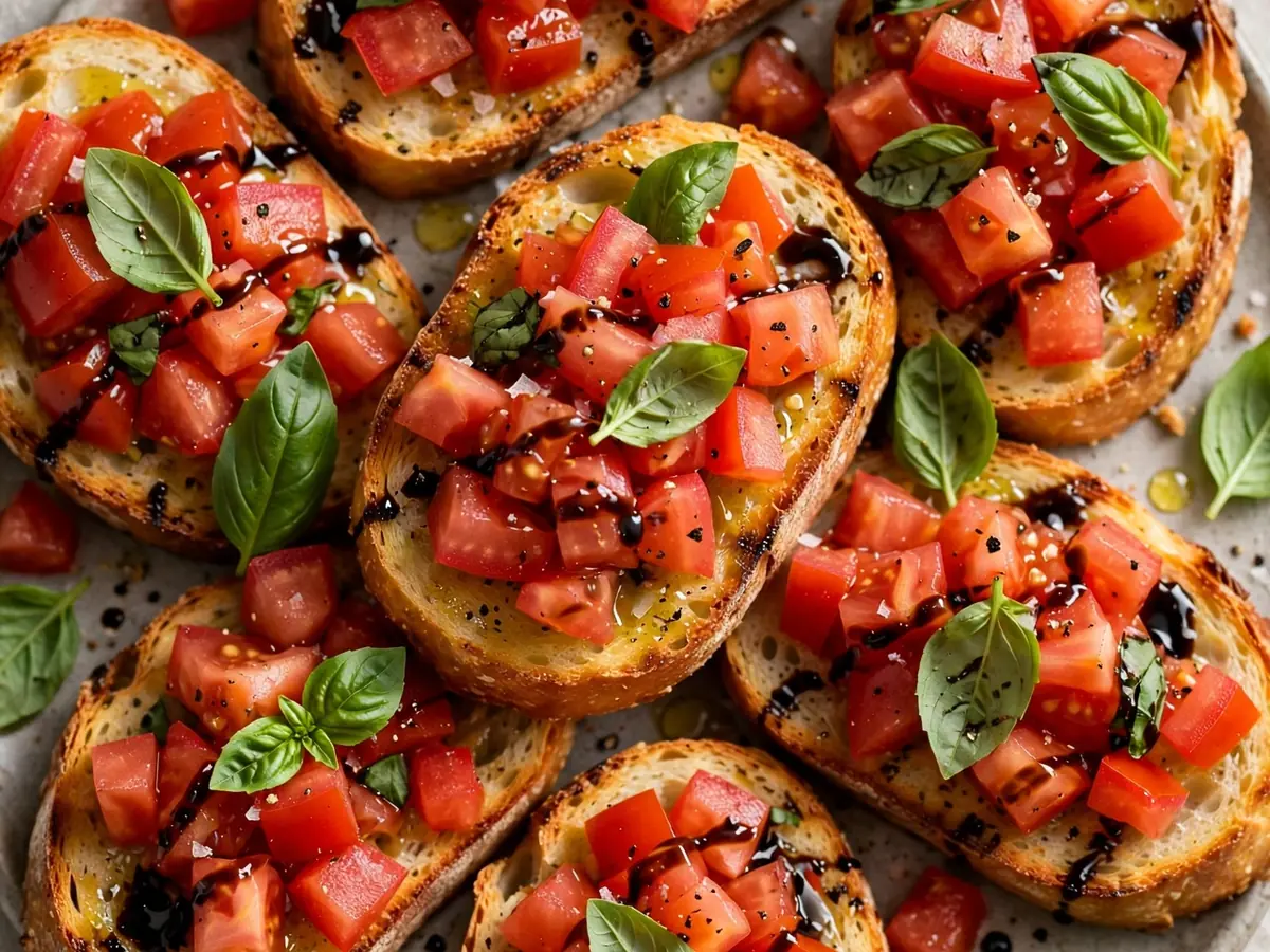 Schnelle Bruschetta mit frischen Tomaten